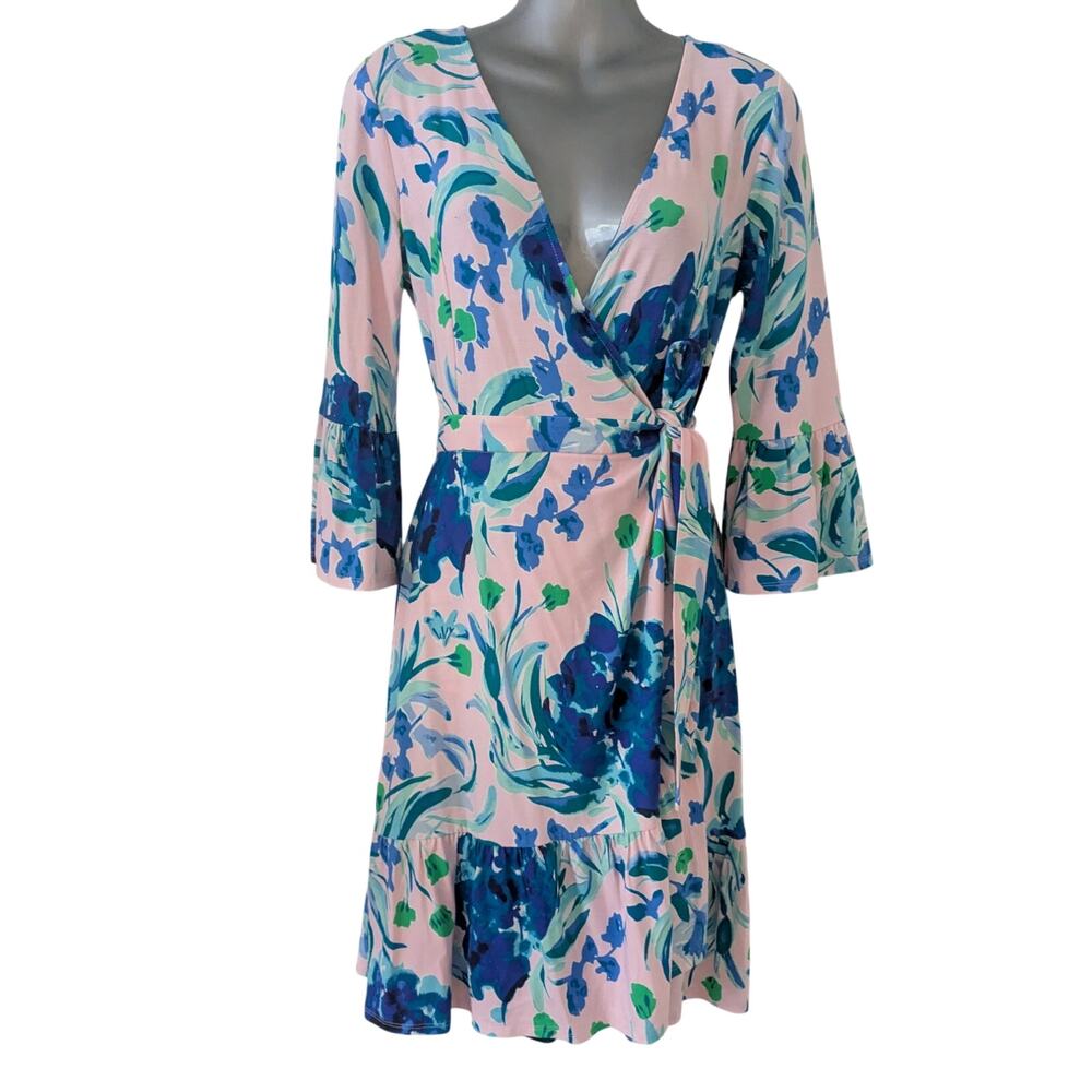 Lilly Pulitzer Sz S MISHA Wrap Dress in "Pink Tropics Sweet Pea"